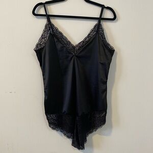 😍2/$20 NWT Avidlove Sz XL Black Satin Lace Teddy Lingerie